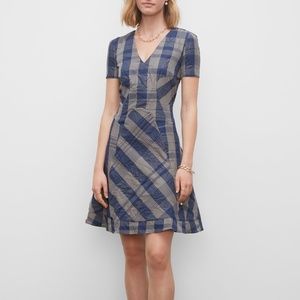 NWT Club Monaco Plaid V-Neck Dress